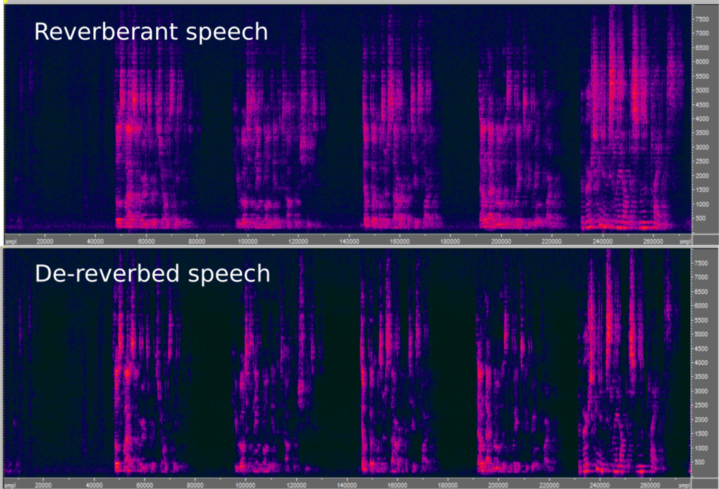 Sample result of single channel blind dereverberation