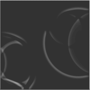 Iteration (a) of a finite-difference time-domain acoustic wave simulation in the xy-plane.