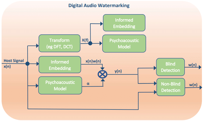 digital audio watermarking block diagram